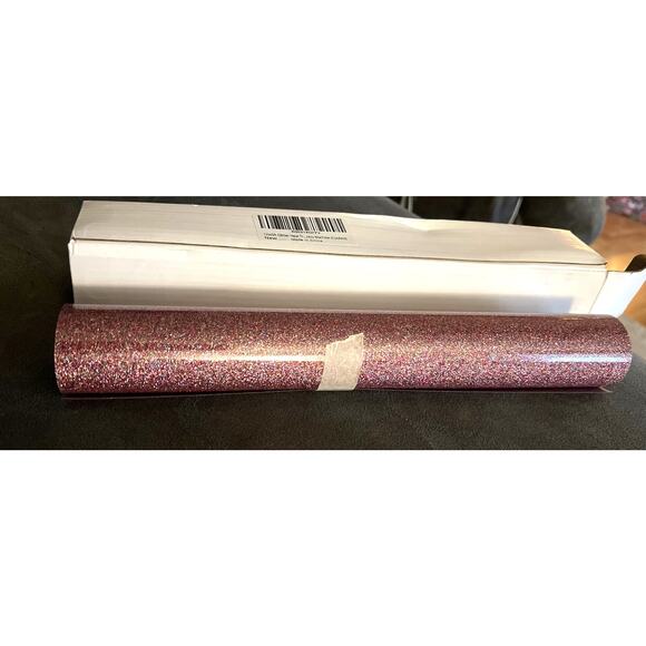New Roll Pink Glitter Confetti Heat Transfer Vinyl HTV - Picture 1 of 3